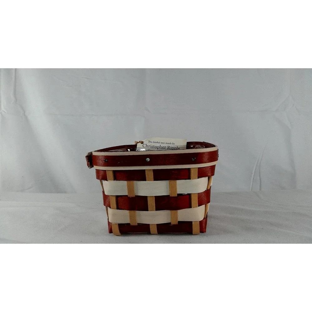 Longaberger Candy Cane Square Gift Basket Set -‎ NEW